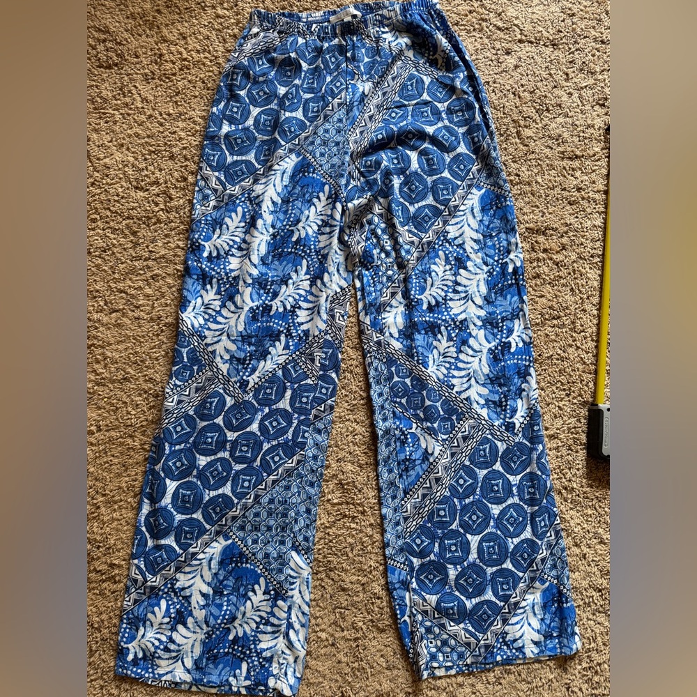 Spense Blue Patchwork Wide Leg Pants | Size Small | Made in USA